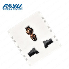Royu by Winland Wide Series Flat Pin, International Outlet, Duplex Universal Outlet with Ground
