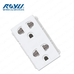 Royu by Winland Wide Series Flat Pin, International Outlet, Duplex Universal Outlet with Ground