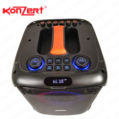 Konzert by Winland 8ON Woofer BT,FM,OTG,MSD,AUX In,Guitar Input, 1 Wireless Mic & & 1 Headworn Mic 1800W PMPO, USB, Bag OTG-8+