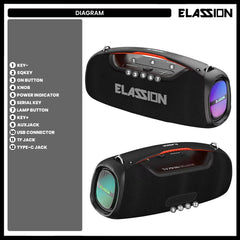 Elassion l Sirius 5.1Ch Portable Rechargeable Speaker Boombox 100W RMS with 1pc Wireless Microphone
