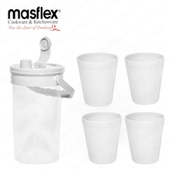 Masflex by Winland 1.4 Liters/1400ml Round Portable Pitcher with 4 Cups(286ml) ZX-2312