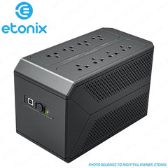 Etonix by Winland Line-Interactive UPS 650VA/360W USB Port, 6 x Outlets w/ Battery Back-up and Surge