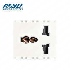 Royu by Winland Wide Series Flat Pin, International Outlet, Duplex Universal Outlet with Ground