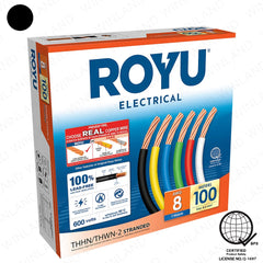 Royu by Winland THHN/THWN Stranded Wire 8.0mm2 08-AWG Stranded 100 meters Pure Copper RTN8A