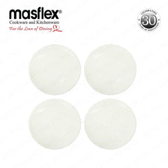 Masflex by Winland 4PCS Dinner Plate (10.5 inch / 267 mm) Made of Opal Glass & Microwave Safe JT-102