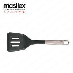 Masflex by Winland Kitchen Utensil Slotted Turner w/ Nylon Head & Soft Touch Handle - Grey HI-4128