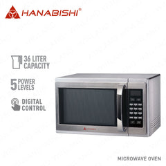 Hanabishi by Winland 36L Digital Microwave Oven 9 Auto Menus 2in1 Function 5 Power Levels HMO-2IN136