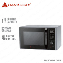 Hanabishi by Winland 30L Digital Microwave Oven 10 Auto Menus 4in1 Function 5Power Levels HMO-4IN130