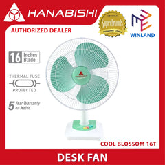 Hanabishi by Winland 16inches(405mm) Desk Fan Cool Blossom 16T Low Noise | Durable Electric Fan