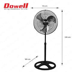 Dowell by Winland 18-inch Industrial Stand Fan / Electric Fan 3-Leaf Aluminum Blade 75W IFST-2418AL