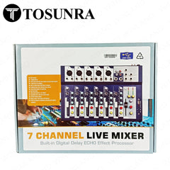 Tosunra by Winland 7-CH Mixer w/ 5 Mic/Line XLR, 1 Stereo (6.35mm + RCA), 1 MP3/USB/BT TOS-DM705