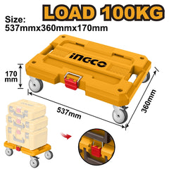 Ingco by Winland Rolling Board Load 100KG 537 x 360 x 170mm for Stackable Tool Box HHWB61001 ING-HT