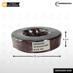 Pure Copper Speaker Wire #18 Red-Black 3×6mm OD Audio Cable Copperhead Roll