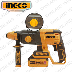 Ingco by Winland P20S 20V Cordless Rotary Hammer 26mm Lithium-Ion - CRHLI202682 ING-HT
