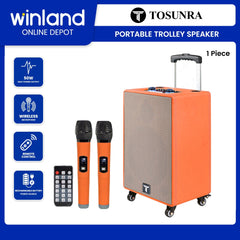 Tosunra by Winland 10inch Active Portable Trolley Speaker Box 50W with Wireless Microphone TOS-SA-10
