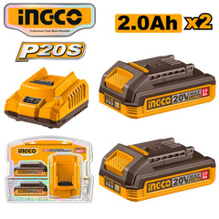 Ingco by Winland P20S/20V Lithium-Ion Battery and Charger Kit FBCPK2212 ING-CT