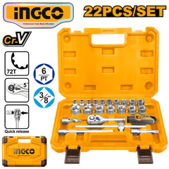 Ingco by Winland 22pcs/set 3/8" Socket Set HKTS38221 ING-HT