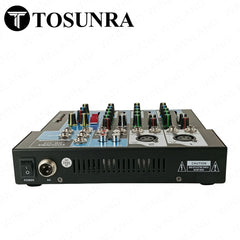 Tosunra by Winland 4-CH Mixer w/ 2 Mic/Line XLR, 1 Stereo (6.35mm + RCA), 1 MP3/USB/BT TOS-DM405