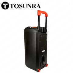 Tosunra by Winland 8-Inch Portable Trolley Party Speaker Box 80W w/ Bluetooth, MP3 Player TOS-SA-28M