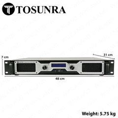 Tosunra by Winland 350W x 2 Stereo Powerful High-Current Professional Integrated Amplifier TOS-P2-2