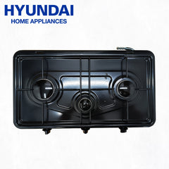 Hyundai Appliances by Winland Triple Burner Table Top Gas Stove with Metal Lid - Black (HYUN-HG-F3BT