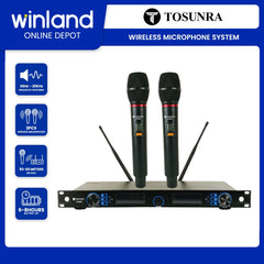 Tosunra by Winland Dual Channel High-Quality Professional UHF Wireless Microphone System TOS-VM888