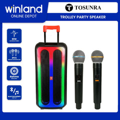 Tosunra by Winland 8-Inch Portable Trolley Party Speaker Box 80W w/ Bluetooth, MP3 Player TOS-SA-28M