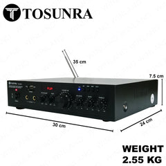 Tosunra by Winland 6inches Professional Speaker Box Audio System with Amplifier TOS-RA-601 W/ AMP