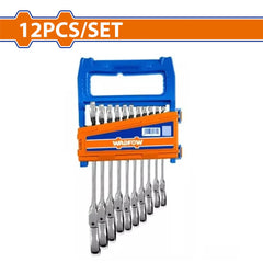 Wadfow by Winland 12PCS/Set (8-19mm) Flexible Head Ratchet Wrenches Spanner Set WSP5212 WAD-HT