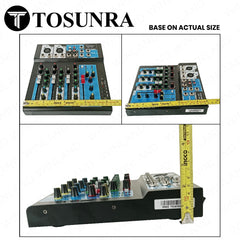 Tosunra by Winland 4-CH Mixer w/ 2 Mic/Line XLR, 1 Stereo (6.35mm + RCA), 1 MP3/USB/BT TOS-DM405