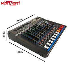 Konzert by Winland KM-80+ Konzert 8 Channel Professional Mixer with BT,USB&99 DSP Effects-Subwoofer