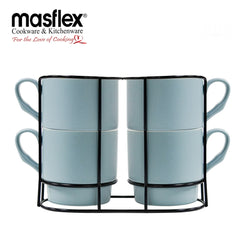 Masflex By Winland 4pcs Stackable Mug with Rack-CS