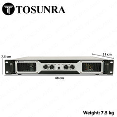 Tosunra by Winland 350W x 4 Stereo Powerful High-Current Professional Integrated Amplifier TOS-P2-4