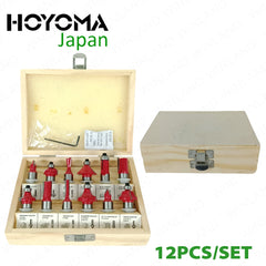 Hoyoma Japan by Winland 12PCS/Set Trimmer Router Bit Set 1/2-inches HT-RB1212