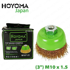 Hoyoma Japan by Winland Cup Brush Twisted Wire with Nut for Angle Grinder 75mm M10 X 1.5 HT-CB3C