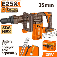 Ricota E25X Brushless Cordless Demolition Breaker 25V 16J with 3 Function & SDS HEX Chuck System