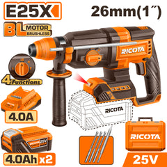 Ricota E25X Brushless Cordless Rotary Hammer 25V 2.5J with 3 Function & SDS Plus Chuck System