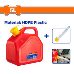 Wadfow by Winland 5 Liters HDPE Plastic Jerry Can with Gas Can Spout 24 x 15.5 x 25cm WQY2305 WAD-HT