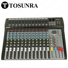 Tosunra by Winland 12-CH Input Professional Audio Mixer w/ XLR, MP3 & Digital Effects TOS-CT120S-USB