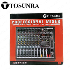 Tosunra by Winland 8-CH Professional Audio Mixer with BT, USB, MP3 Player & Digital Effects TOS-BL-8