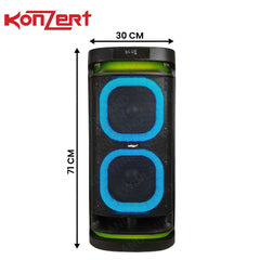 Konzert by Winland XONIC 8 2x8" Club Sound Speaker with BT,USB/microSD,FM Radio & TWS-6500W PMPO