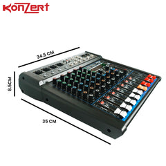 Konzert by Winland KM-60+ 6 Channel Professional Mixer with BT, USB & 99 DSP Effects-Subwoofer