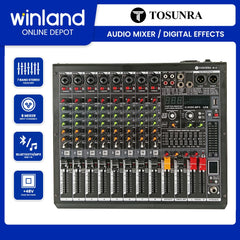 Tosunra by Winland 8-CH Professional Audio Mixer with BT, USB, MP3 Player & Digital Effects TOS-BL-8
