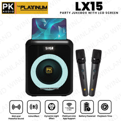 Platinum by Winland PK Karaoke LX15 Party Jukebox with Built-in Screen/Wireless mic 1200W (LX15)