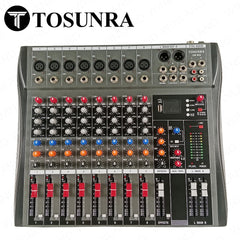 Tosunra by Winland 8 Mono-Channels Mixing Console Input Mixer w/ Digital Effects & USB, BT TOS-DM809