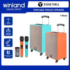 Tosunra by Winland 10inch Active Portable Trolley Speaker Box 50W with Wireless Microphone TOS-SA-10