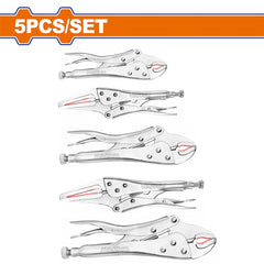 Wadfow by Winland 5pieces/Set Carbon Steel Locking Pliers Set WLP5405 WAD-HT