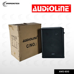 Audioline AWS-800 PA Amplifier Speaker with VHF Wireless 2-Frequency Microphone System