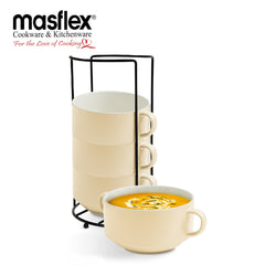 Masflex By Winland 4pcs Stackable Bowl with Rack-CS