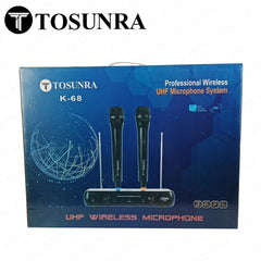 Tosunra by Winland Dual Channel High-Quality Professional Wireless UHF Microphone System TOS-K-68